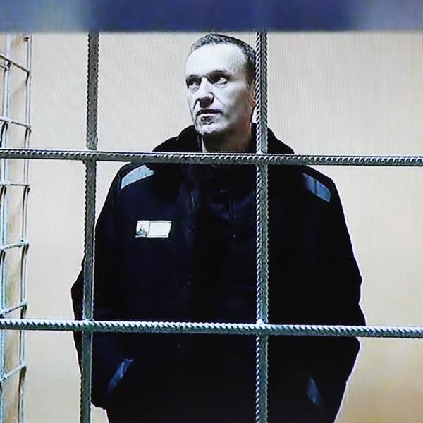 Alexej Nawalny, Oppositionspolitiker aus Russland, auf einem Video aus einem Gefängnis, das ihn während einer Schalte in einer Gerichtsverhandlung zeigt. (Archivbild)