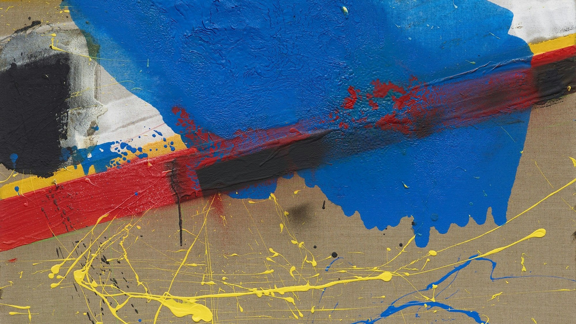 Ein abstraktes Gemälde von Koen van den Broek.