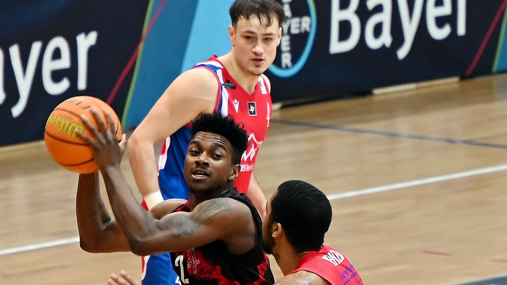 18.02.2024, Basketball-Bayer Giants Leverkusen - Herford
links: Trey McBride (Bayer)
Foto: Uli Herhaus