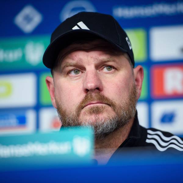 Steffen Baumgart auf seiner ersten Pressekonferenz für den HSV