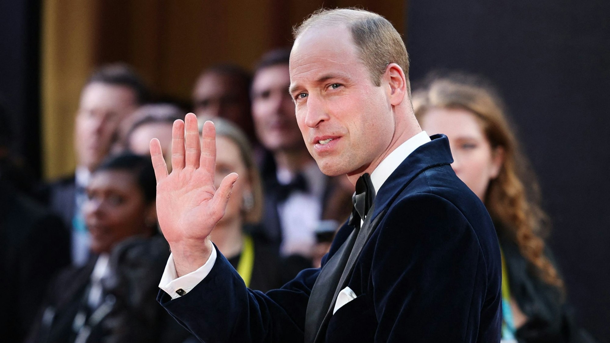 Prinz William auf dem Roten Teppich der BAFTAs in London.