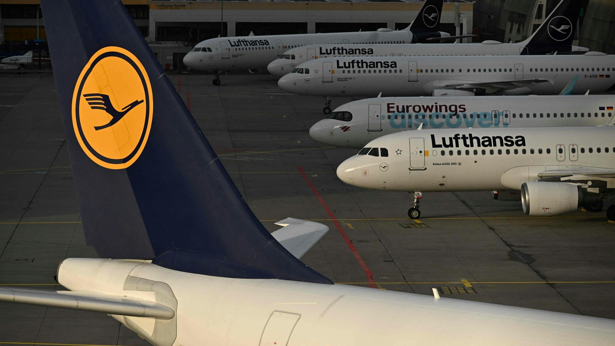 Maschinen des Lufthansa-Konzerns am Dienstag in Frankfurt am Main.