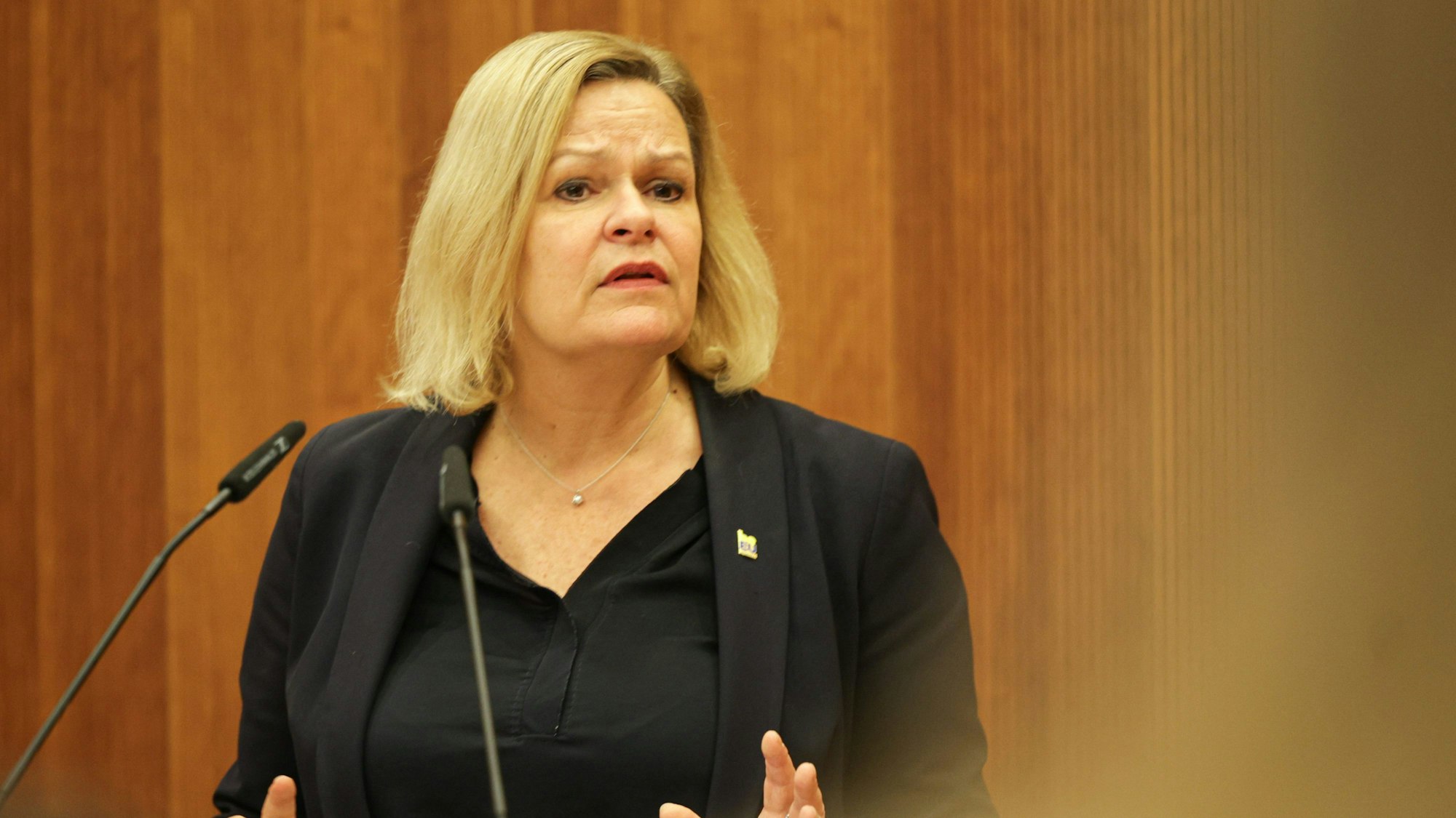 Nancy Faeser (SPD), Bundesministerin des Innern und für Heimat, spricht auf einer Veranstaltung im Innenministerium.