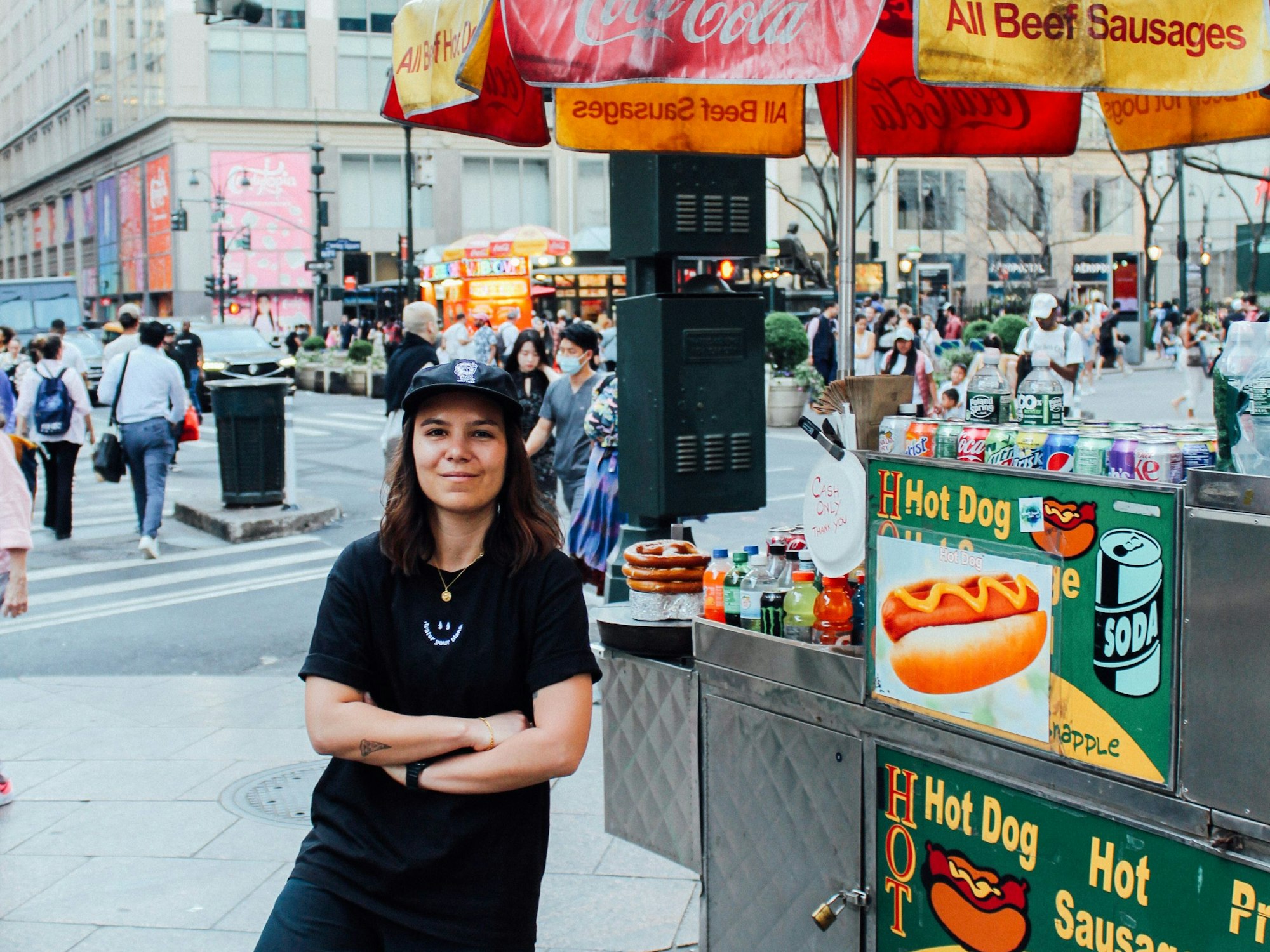 Der Klassiker in New Yorks Straßenschluchten: ein Hot-Dog-Wagen.