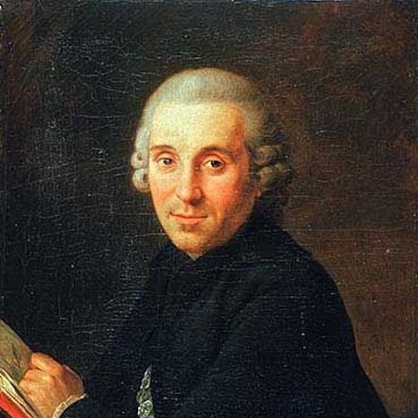 Ferdinand Franz Wallraf trägt eine Perücke und schaut die Betrachter an.