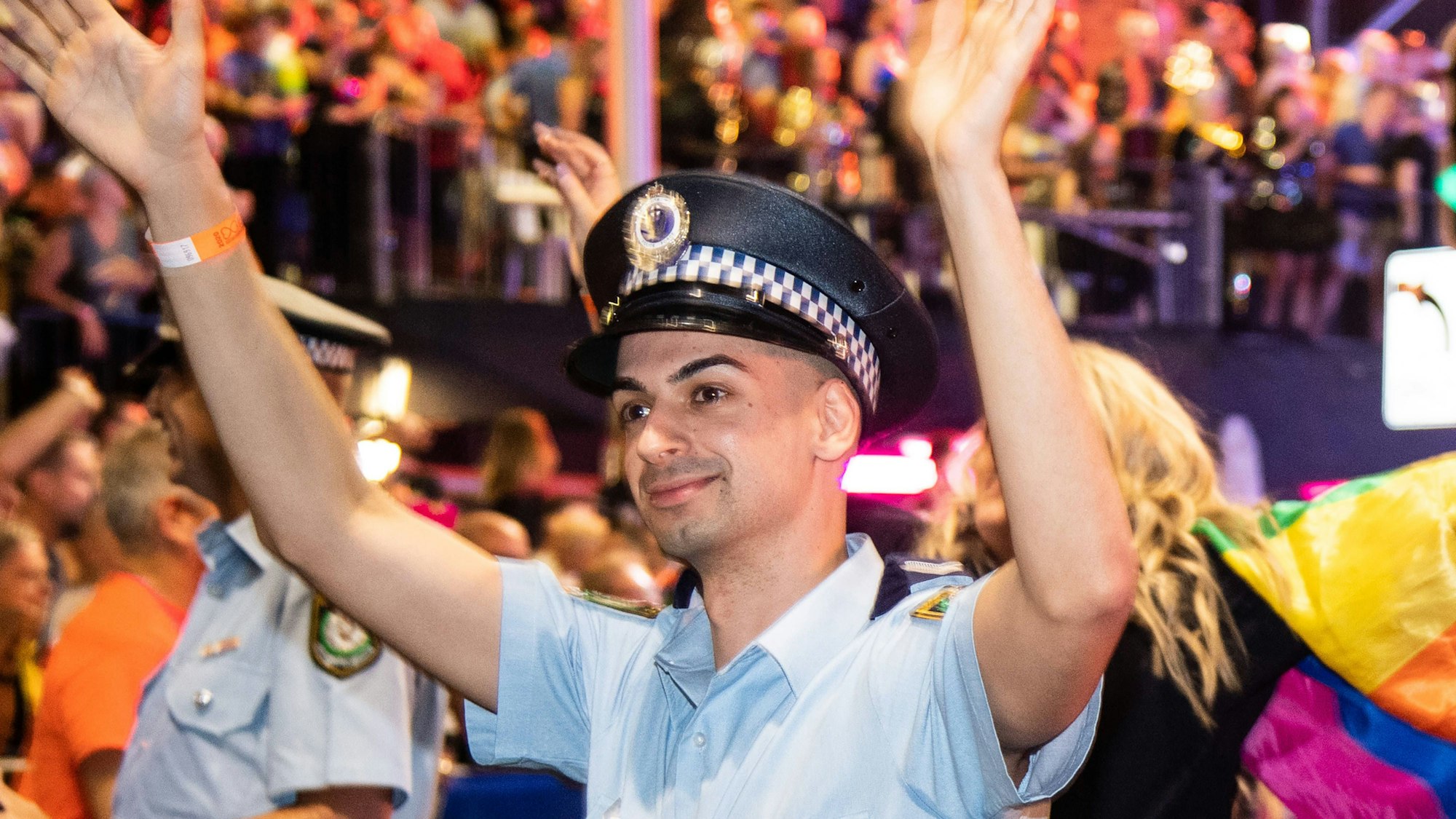 Beau Lamarre bei der jährlichen „Gay and Lesbian Mardi Gras“-Parade 2020.