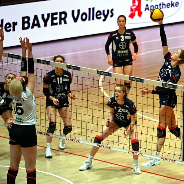 24.02.2024, Volleyball-Bayer - Erfurt
rechts: Lena Rößler (Bayer)
Foto: Uli Herhaus
