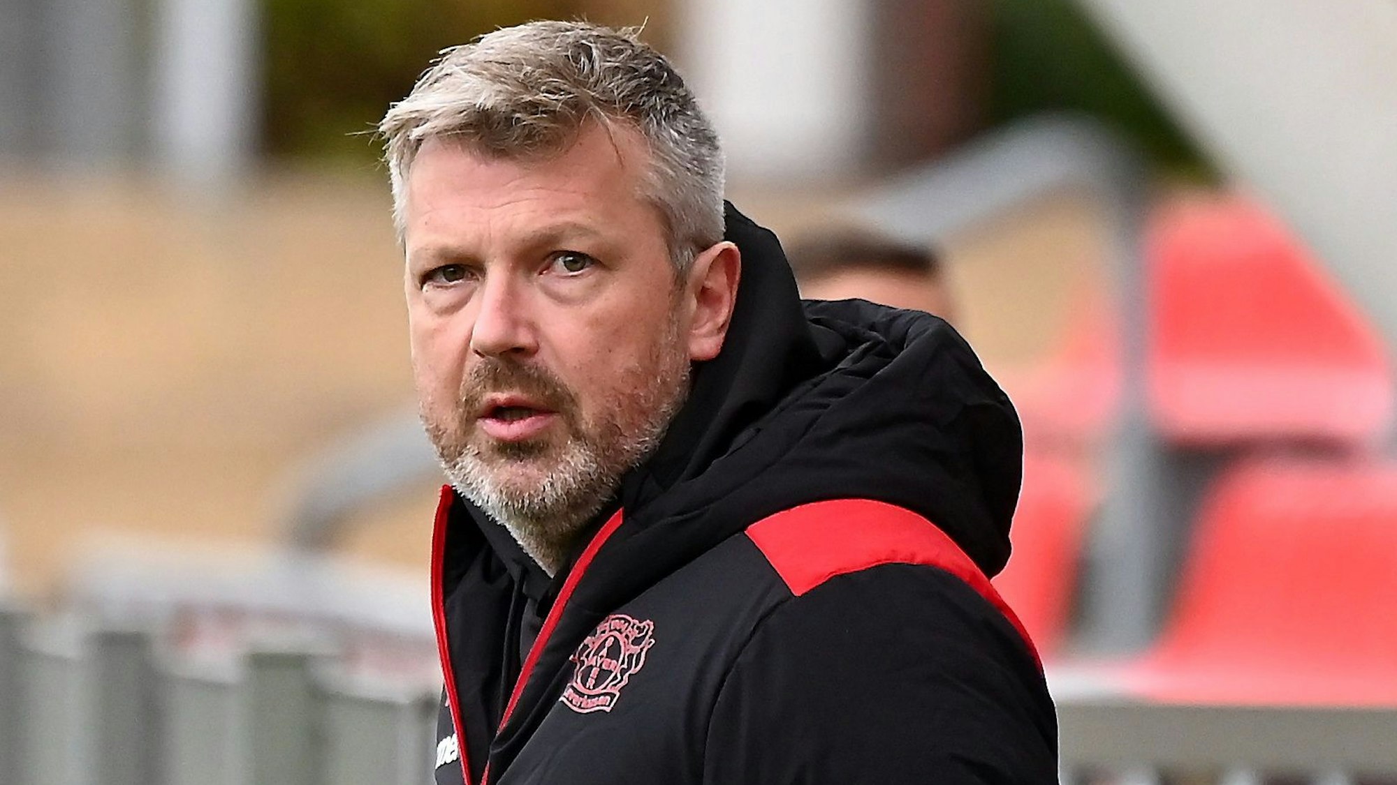 05.11.2023, Fussball-A-Jugend-Bayer 04-Wuppertaler SV
TR: Sven Hübscher (Bayer)
Foto: Uli Herhaus
