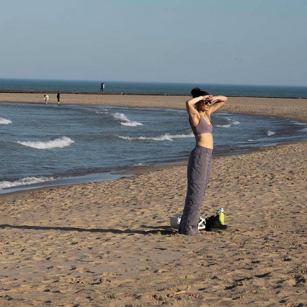 Entspannung am Lake Michigan in Chicago. In den USA herrschen Ende Februar Rekord-Temperaturen.