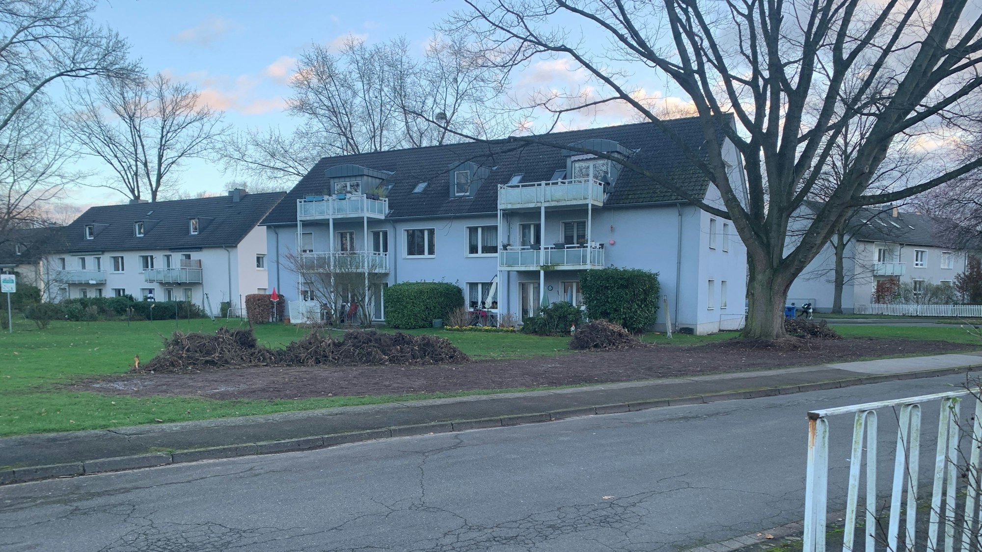 Heinz Rakel beklagt, dass das Wohnungsunternehmen Vivawest eine Hecke an der Theodor-Storm-Straße gerodet hat.