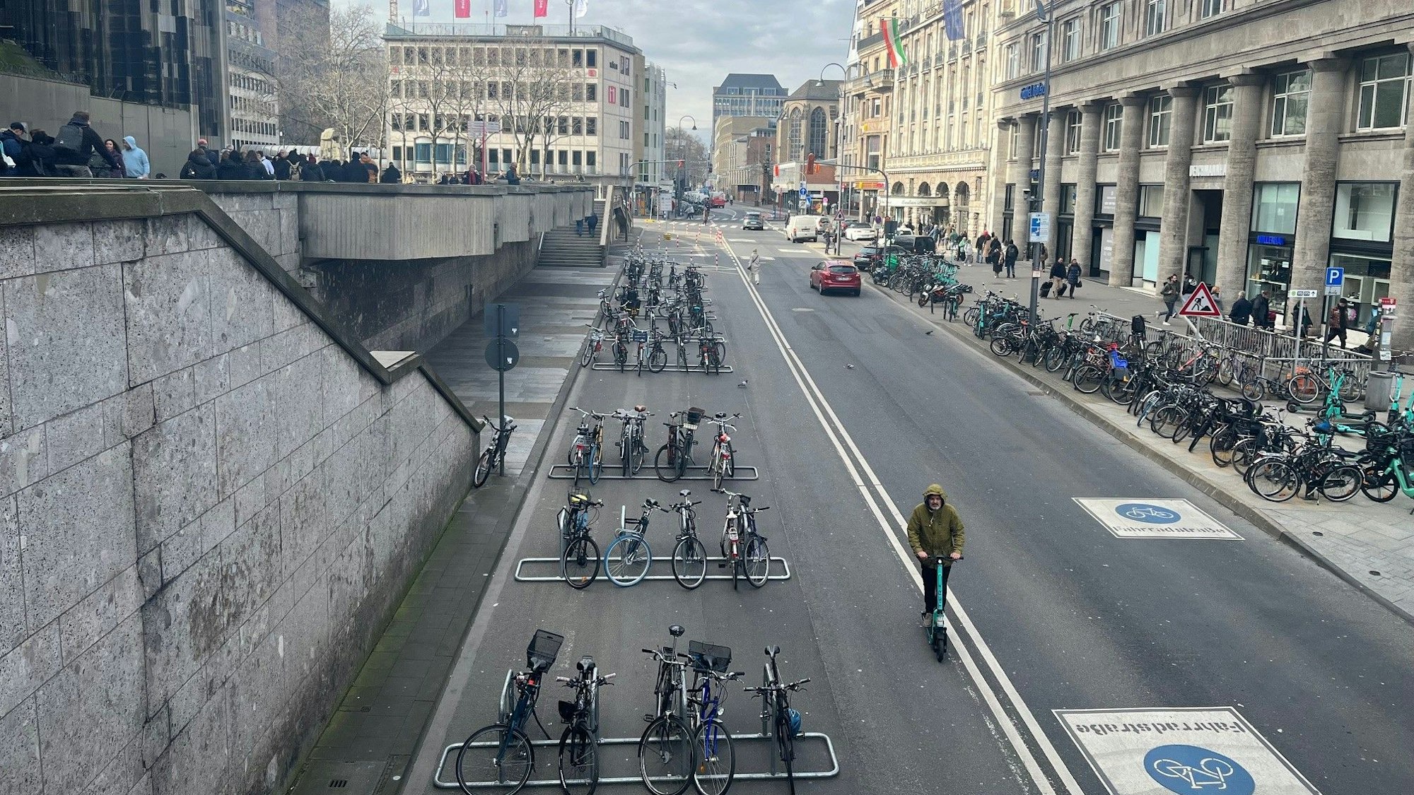 Die neuen Radständer auf der Trankgasse.
