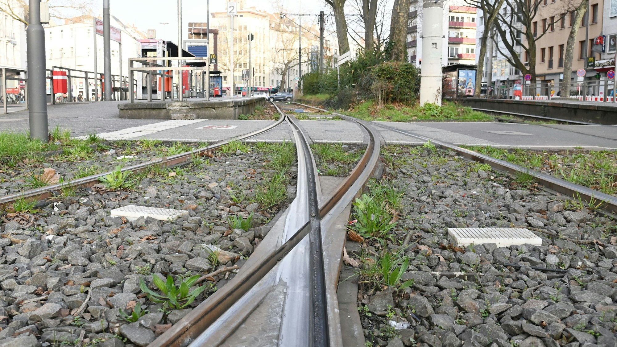 Auf diesen und allen anderen Kölner Stadtbahn-Gleisen geht nichts am Donnerstag und Freitag.