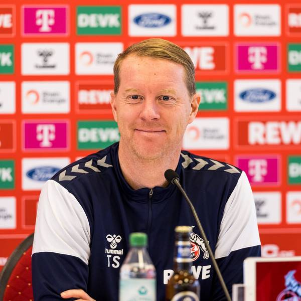 Timo Schultz Trainer auf einer Pressekonferenz beim 1. FC Köln