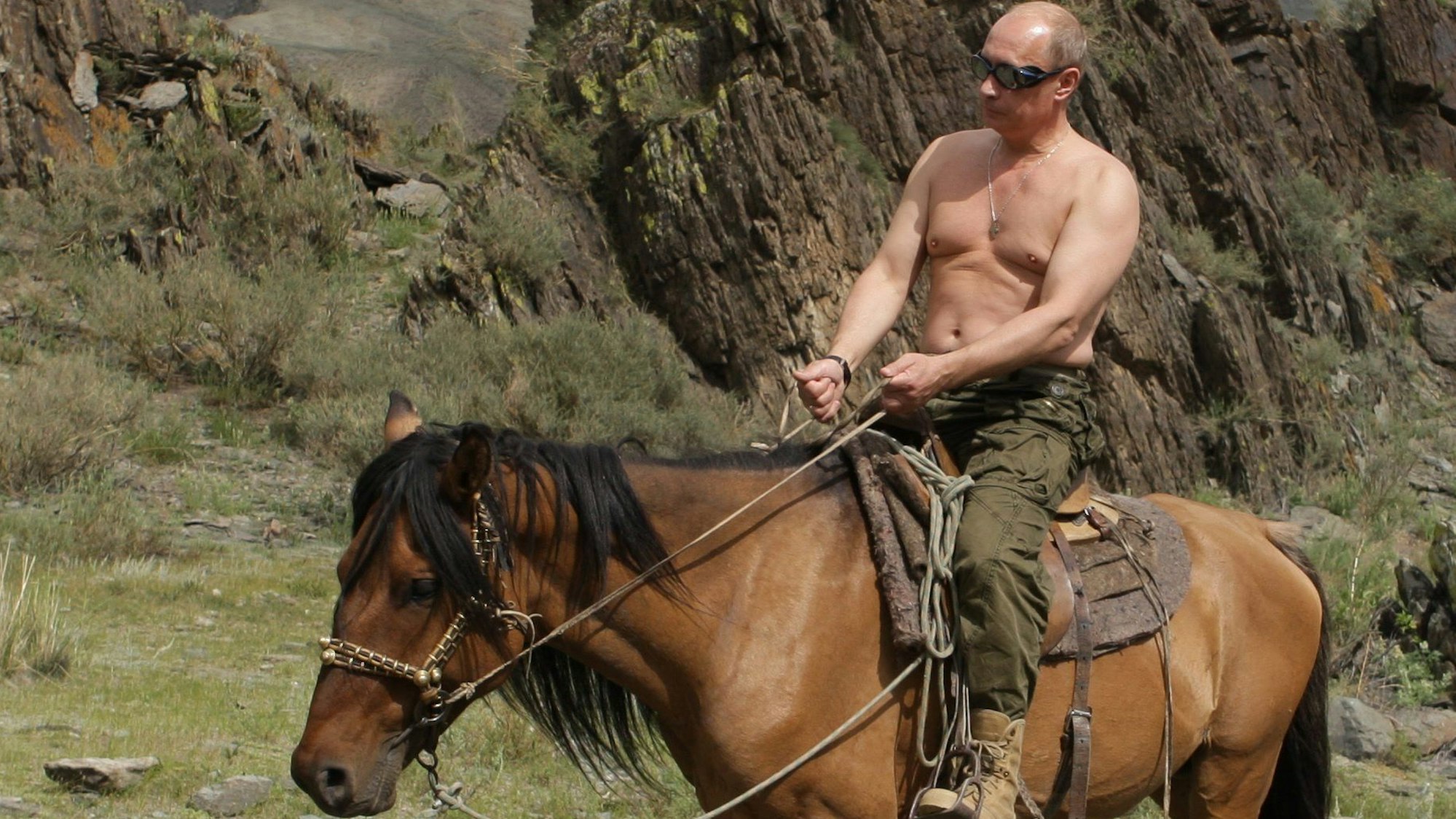 Wladimir Putin posiert zu Pferde - Archivbild aus dem Jahr 2009
