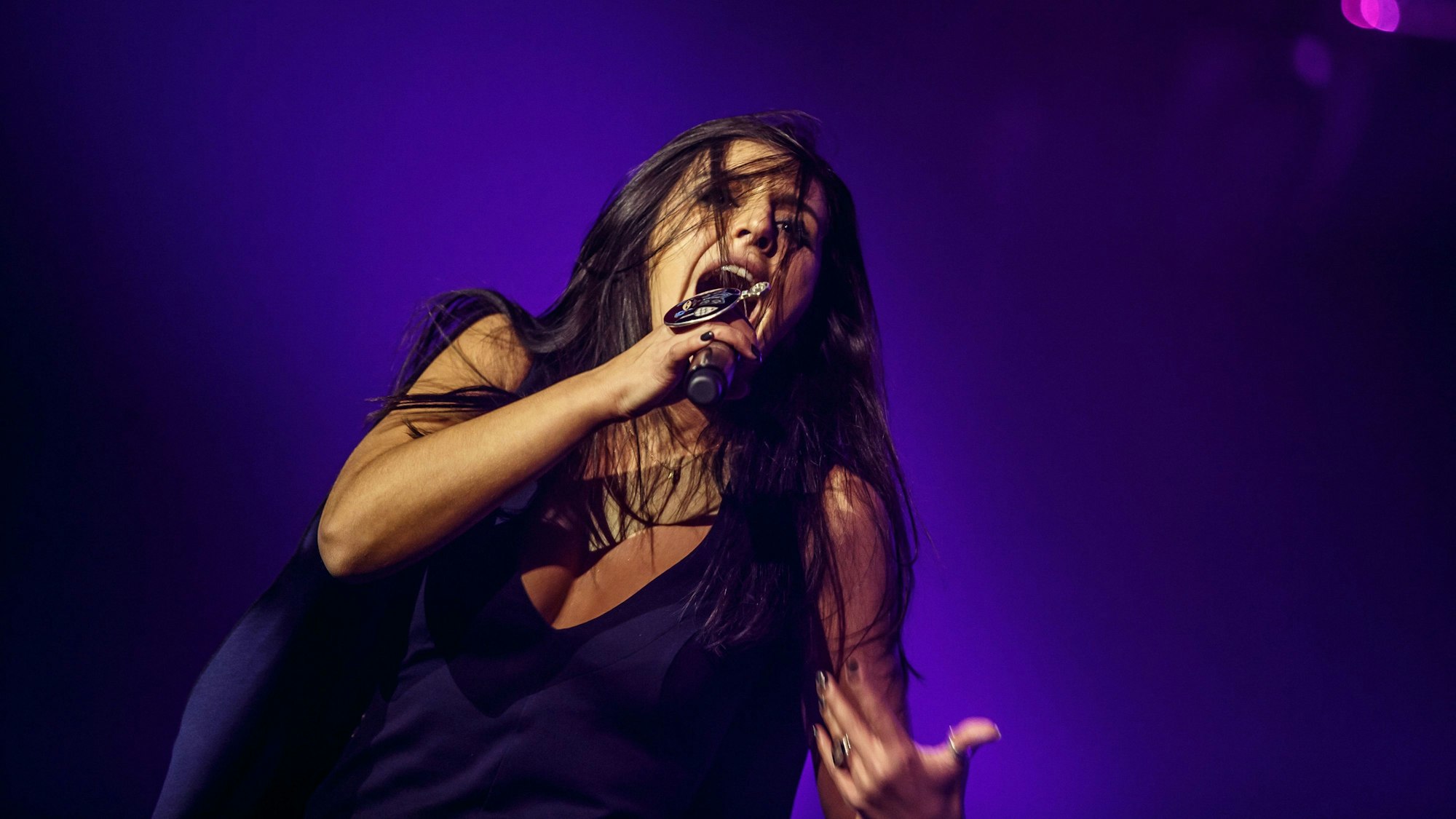 KYIV, UKRAINE - DECEMBER 5: The famous Ukrainian singer Jamala gave a concert presenting her new album "Podykh" (Breath), 5 December 2016, International Center of Culture and Arts (October Palace)