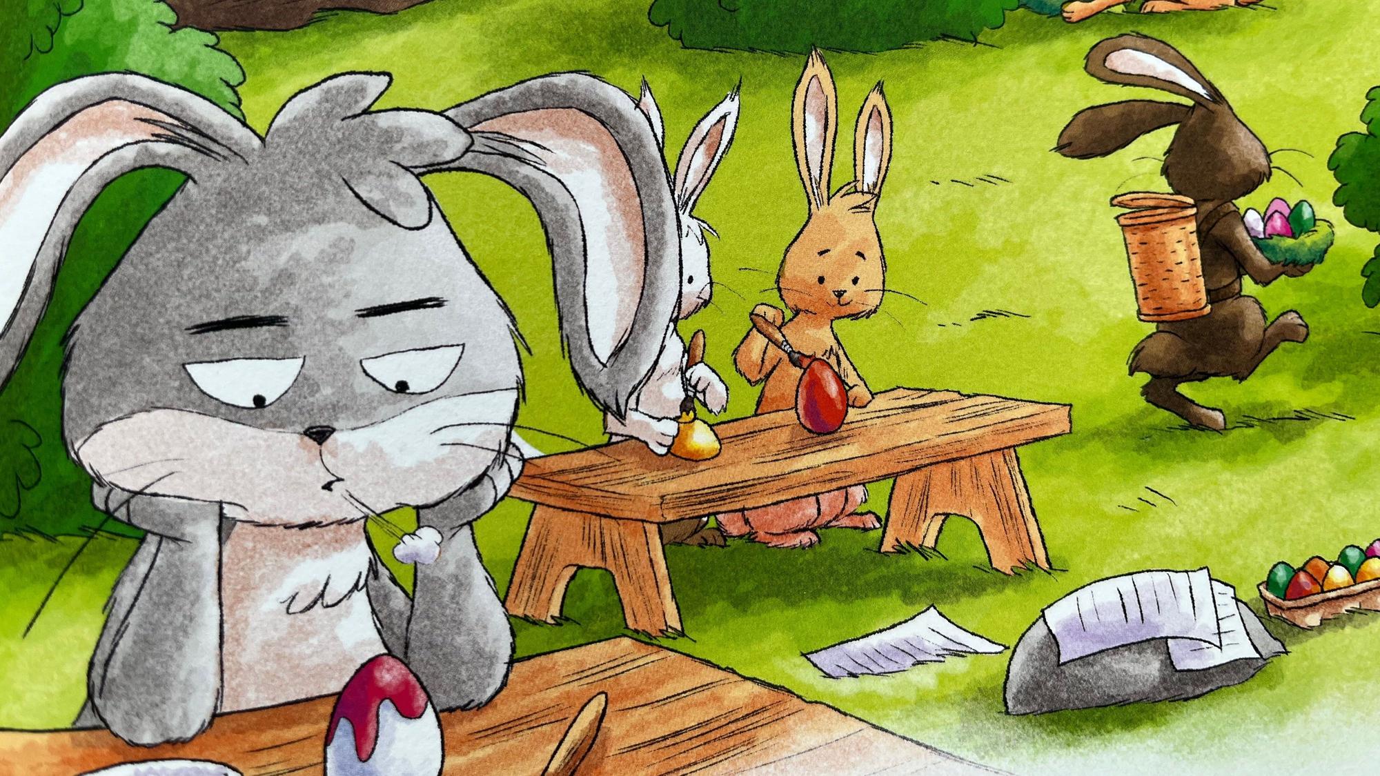 Zeichnung mit Osterhasen