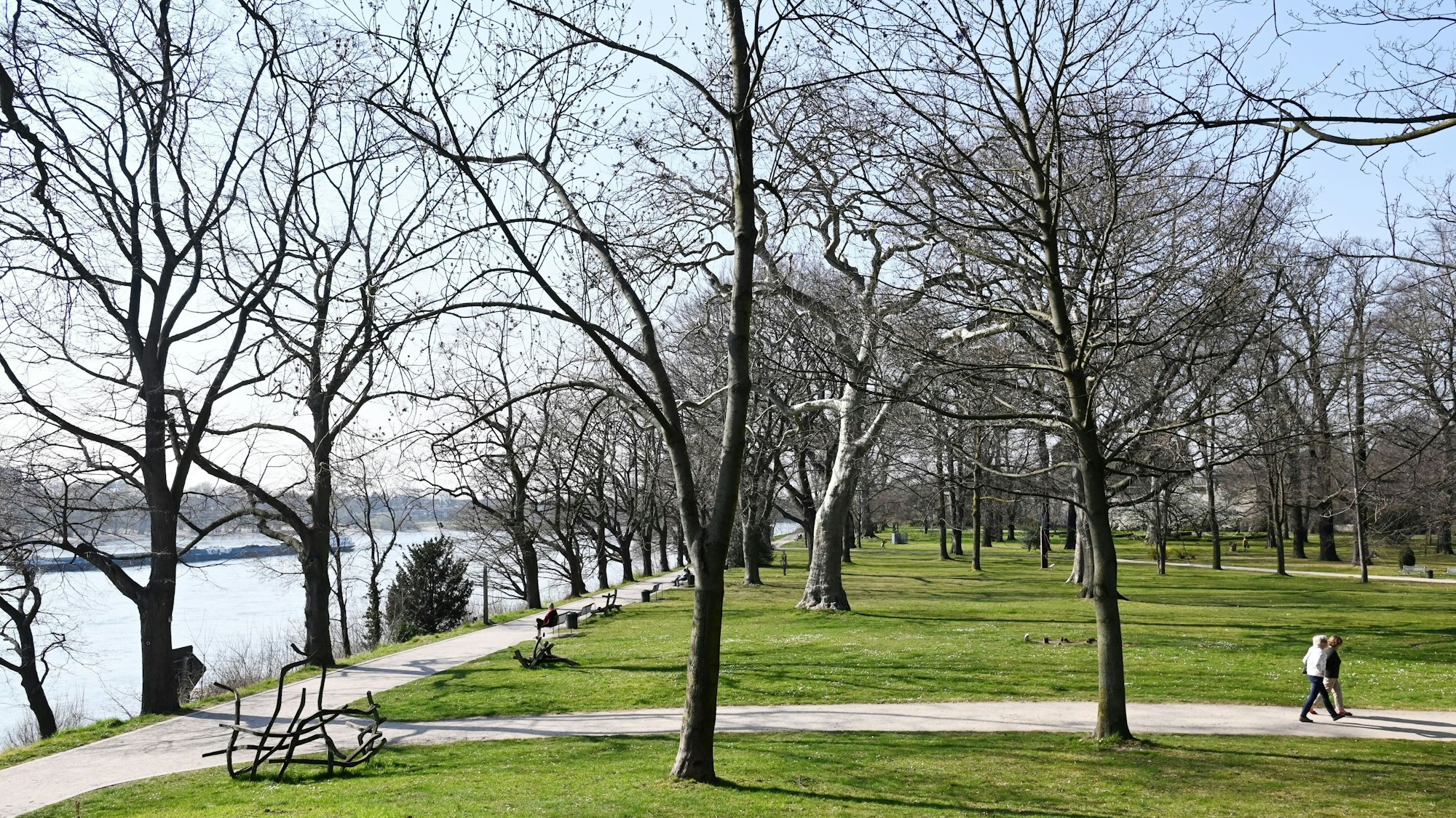 Rheinufer in Mülheim, Blickrichtung Norden