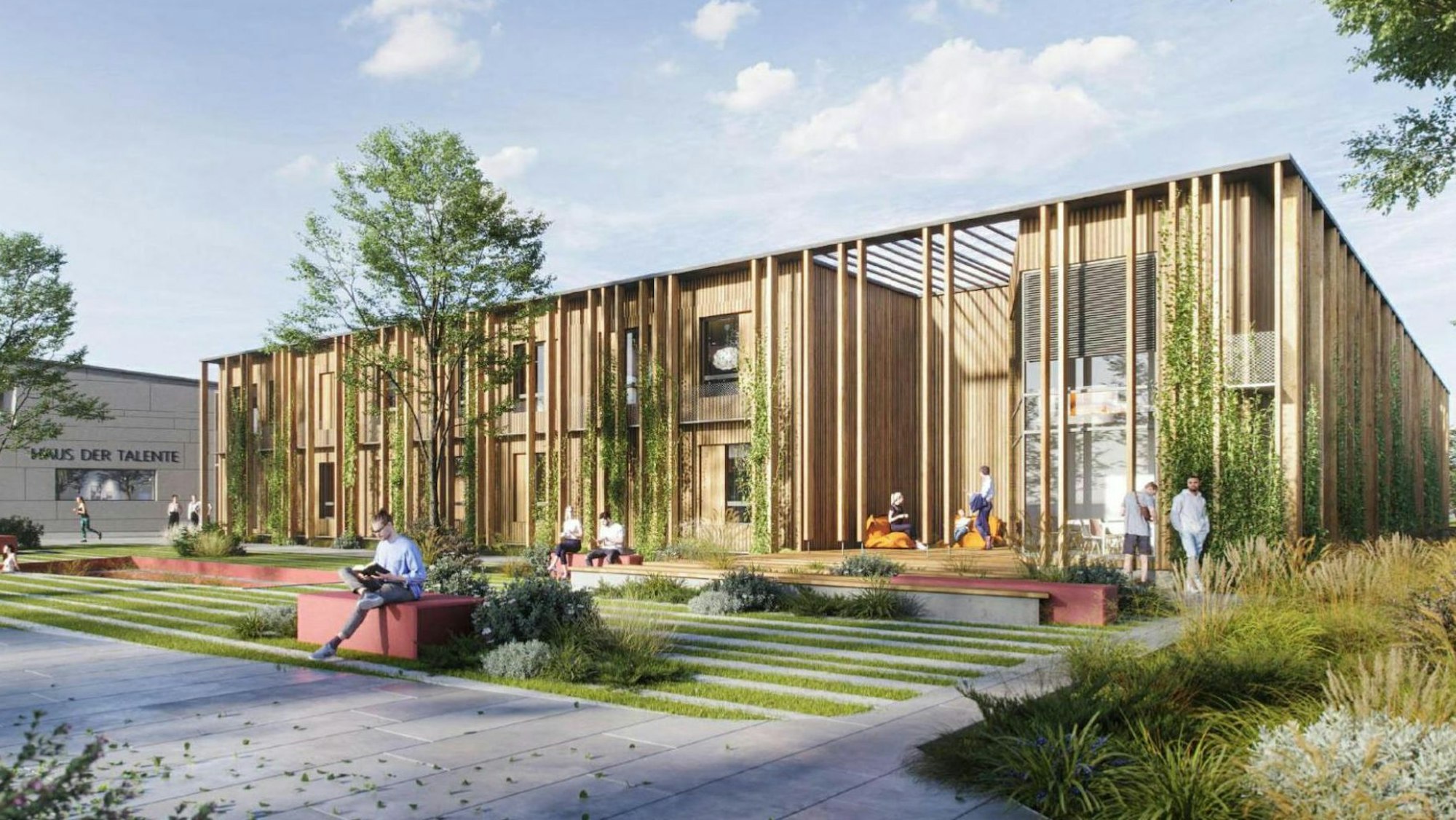 Illustration des Architektenbüros für das neue Sportlerheim im Kurtekotten