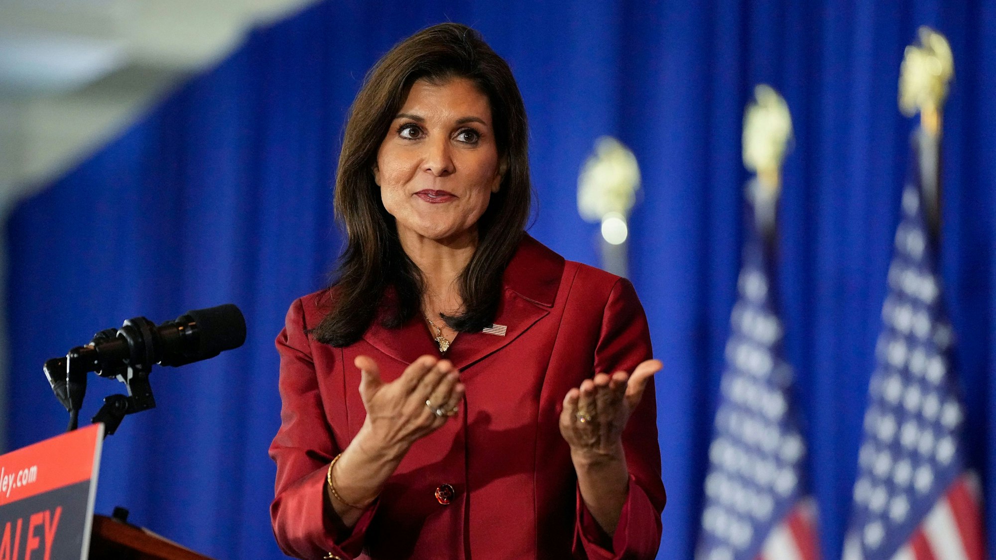 Nikki Haley (Republikaner), ehemalige UN-Botschafterin der USA und US-Präsidentschaftsbewerberin.