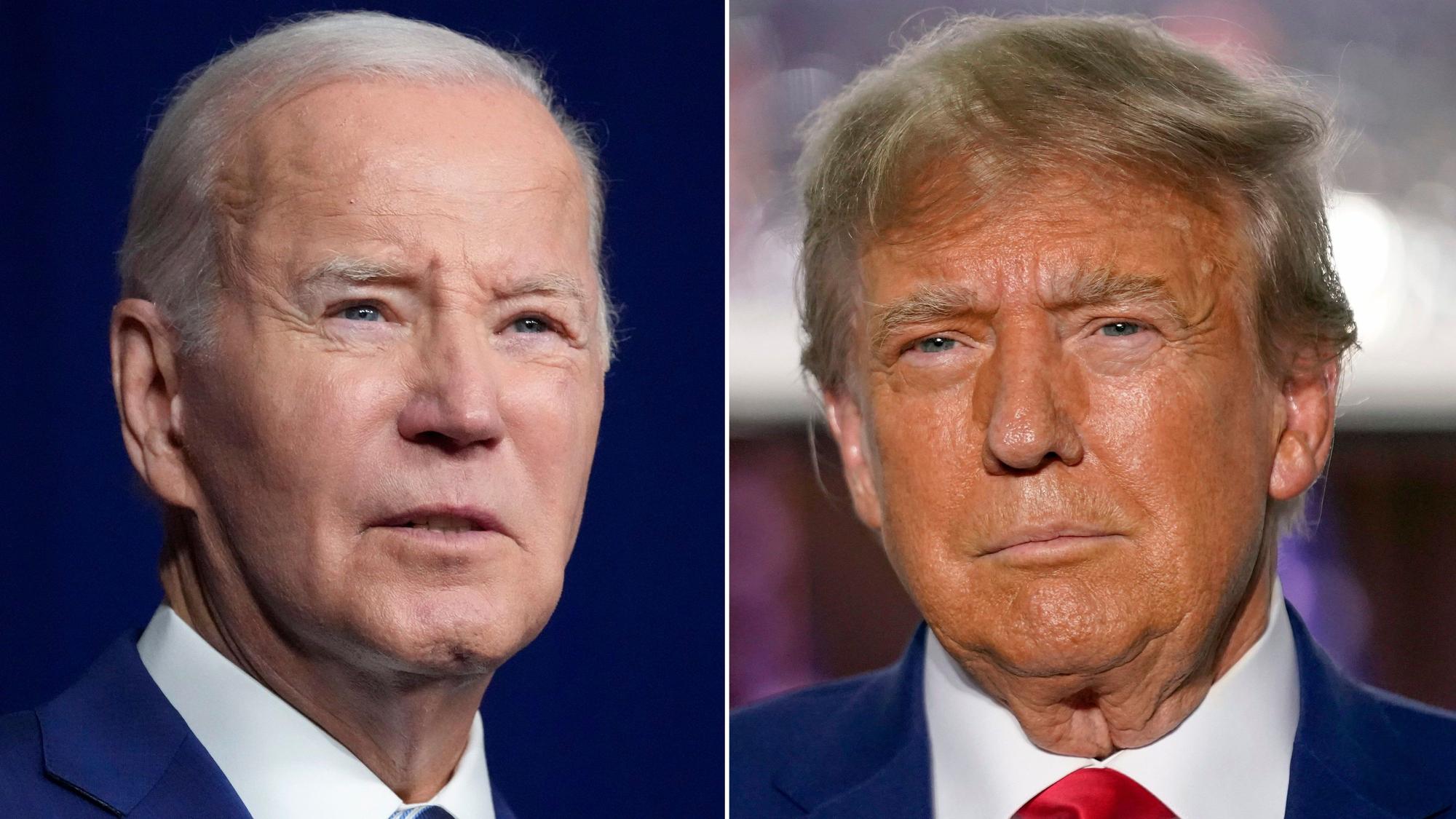 US-Präsident Joe Biden und EX-US-Präsident Donald Trump: Alles läuft auf eine Wiederholung des Duells von 2020 mit vertauschten Rollen hinaus.