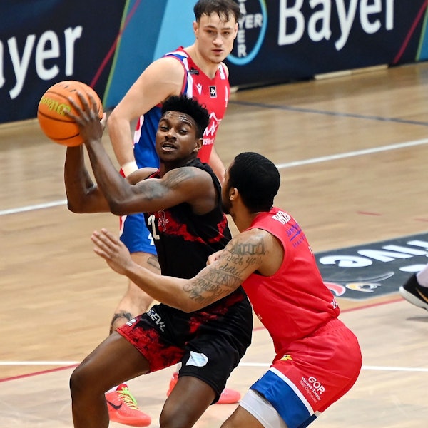 18.02.2024, Basketball-Bayer Giants Leverkusen - Herford
links: Trey McBride (Bayer)
Foto: Uli Herhaus