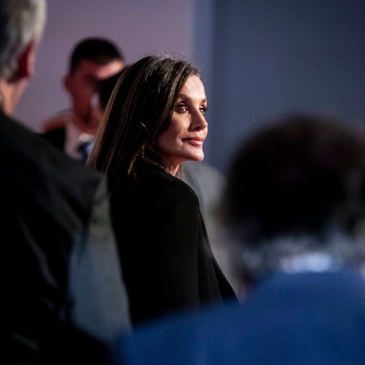 Königin Letizia (m) von Spanien bei der Eröffnung der Messe für Zeitgenössische Kunst Arco im Messezentrum IFEMA.