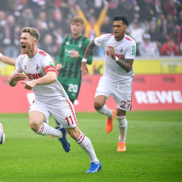 Beim 3:1-Sieg des 1. FC Köln gegen Borussia Mönchengladbach am 22. Oktober 2023 traf Florian Kainz (M.) doppelt.