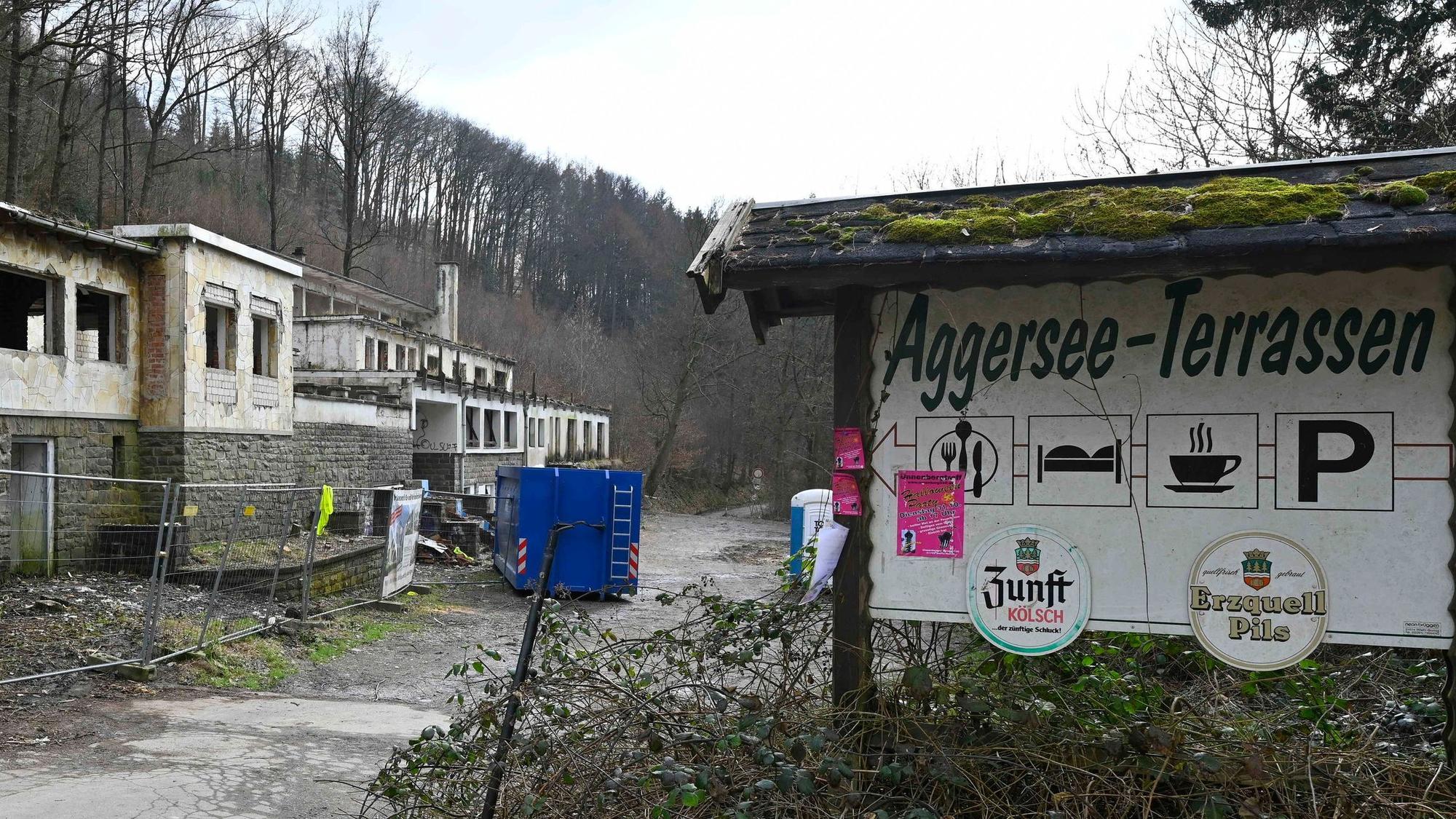 Die alten Ruinen an der Aggertalsperre.