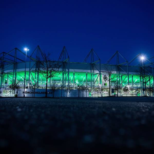 Blick auf den Borussia-Park in Mönchengladbach.