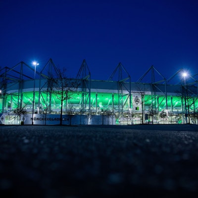 Blick auf den Borussia-Park in Mönchengladbach.