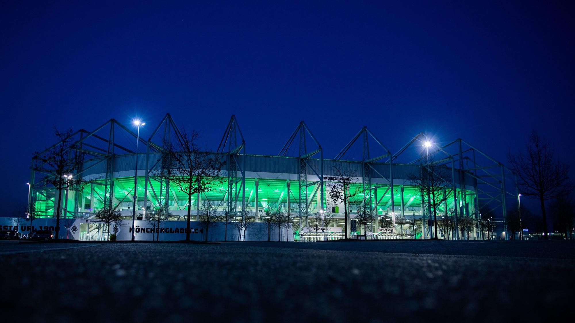 Blick auf den Borussia-Park in Mönchengladbach.