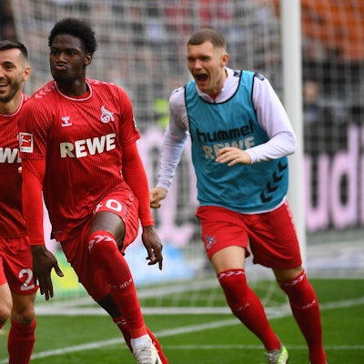 Faride Alidou jubelt nach seinem Treffer zum 2:1.