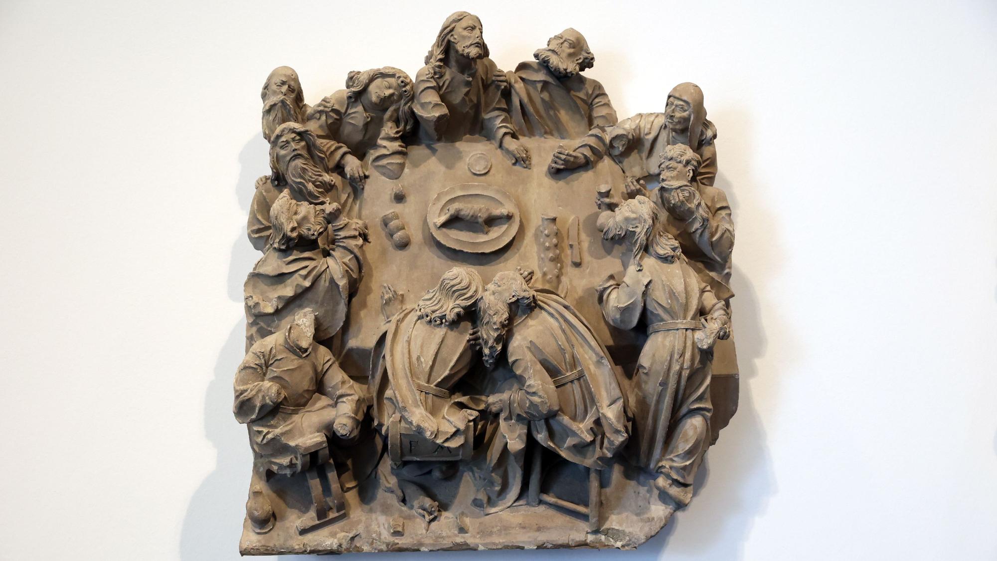 Relief mit der Abendmahlsszene aus dem alten Sakramentshaus des Kölner Doms