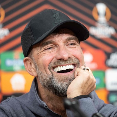 Liverpool's German manager Jurgen Klopp addresses a press conference on March 6, 2024 in Prague on the eve of the UEFA Europa League football match between Liverpool and AC Sparta Prague. (Photo by Michal Cizek / AFP)