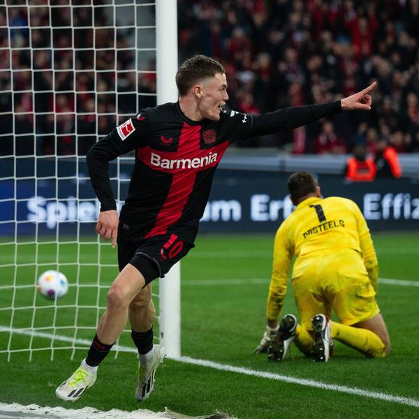 Torschütze Florian Wirtz jubelt nach seinem Treffer zum 2:0