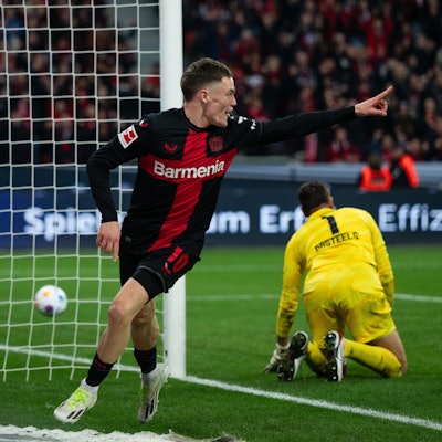 Torschütze Florian Wirtz jubelt nach seinem Treffer zum 2:0