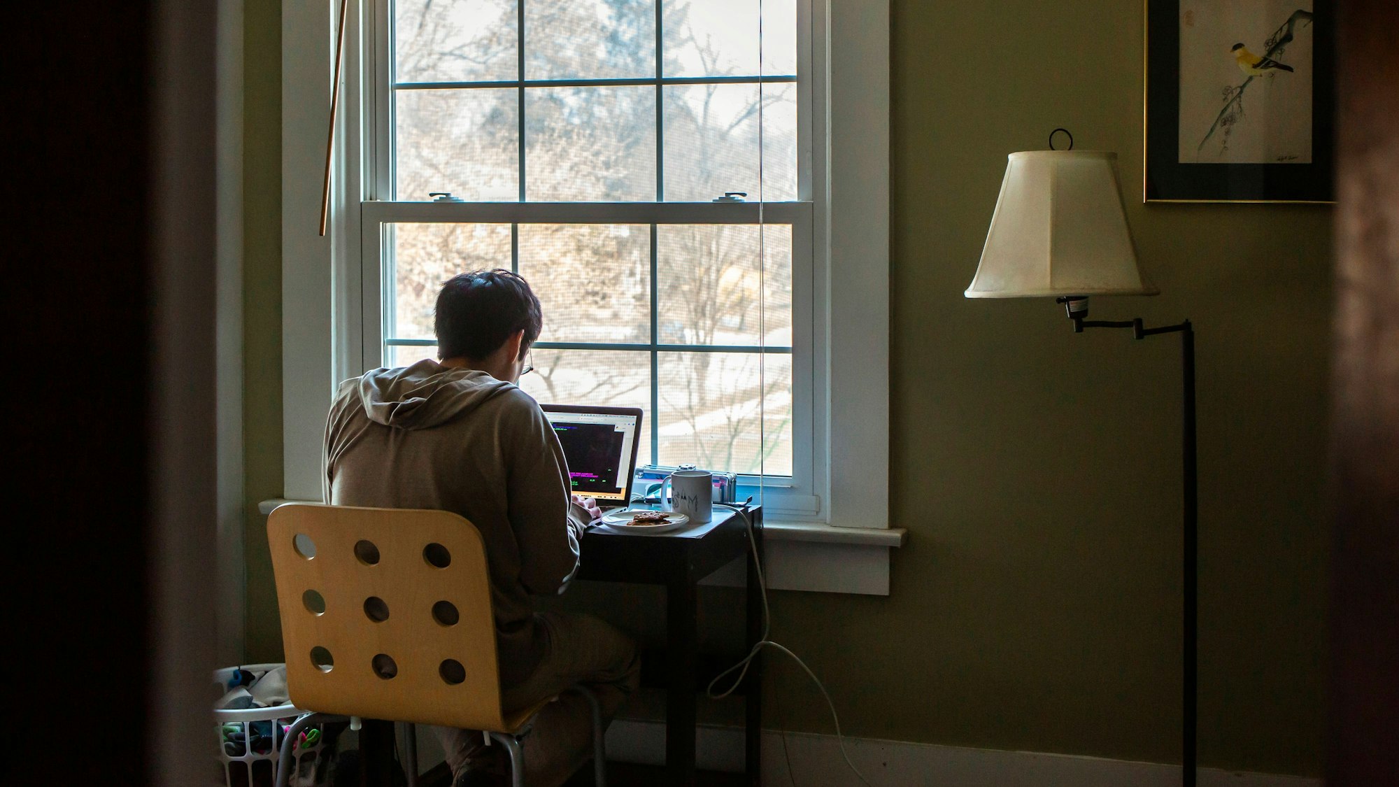 Ein Mann sitzt vor seinem Laptop (Symbolbild)