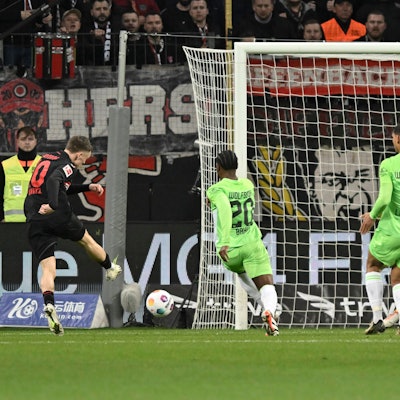 Spätestens hier war alles klar. Florian Wirtz traf kurz vor Schluss zum 2:0-Endstand.