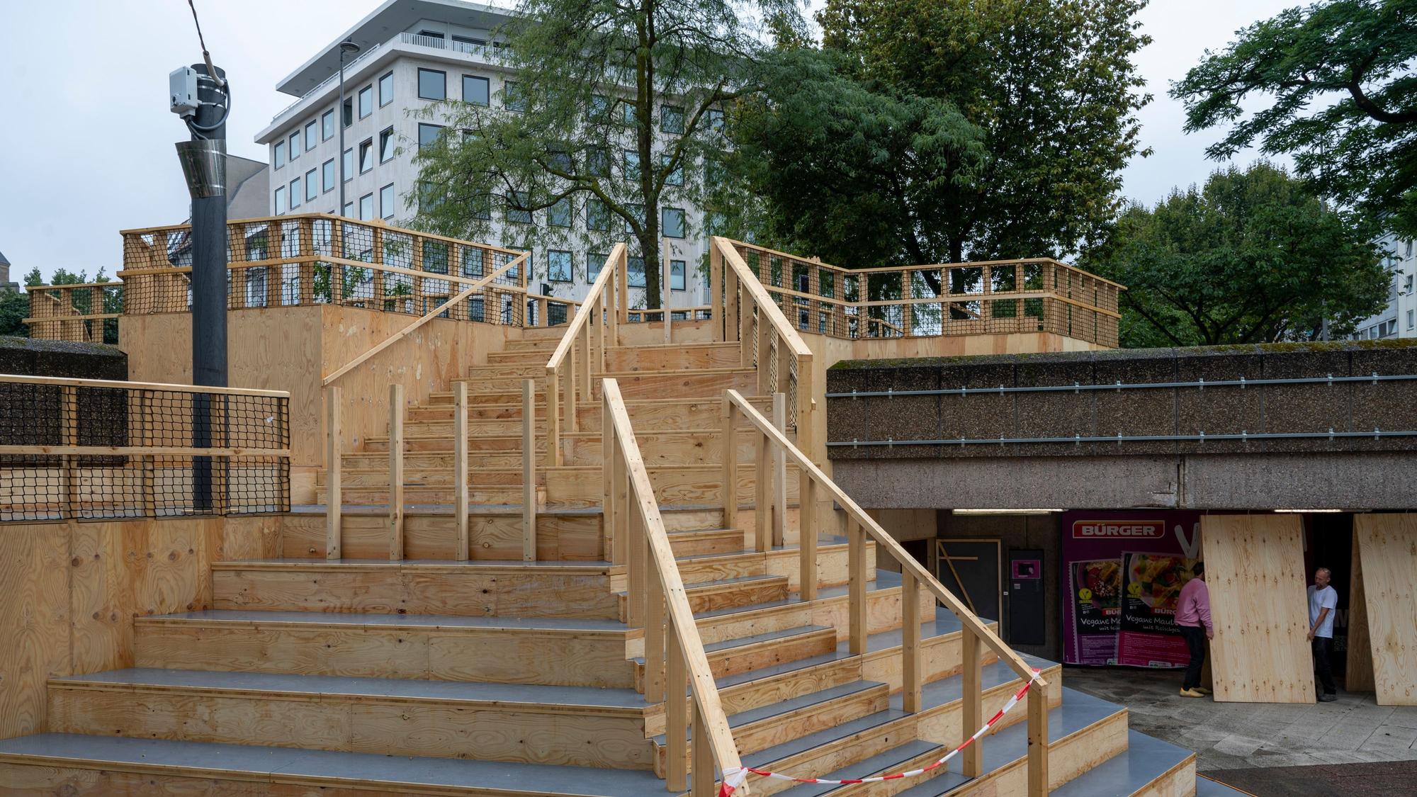 Die im Herbst eröffnete Freitreppe am Ebertplatz.