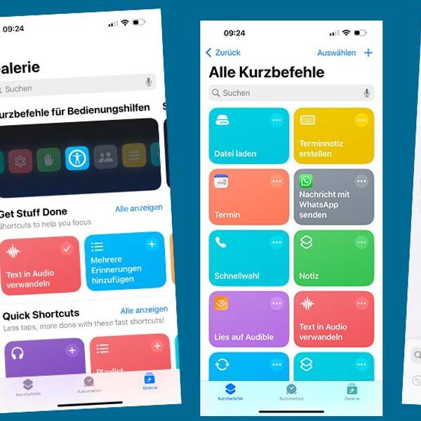 Mehrere Screenshots von einem iPhone-Bildschirm.