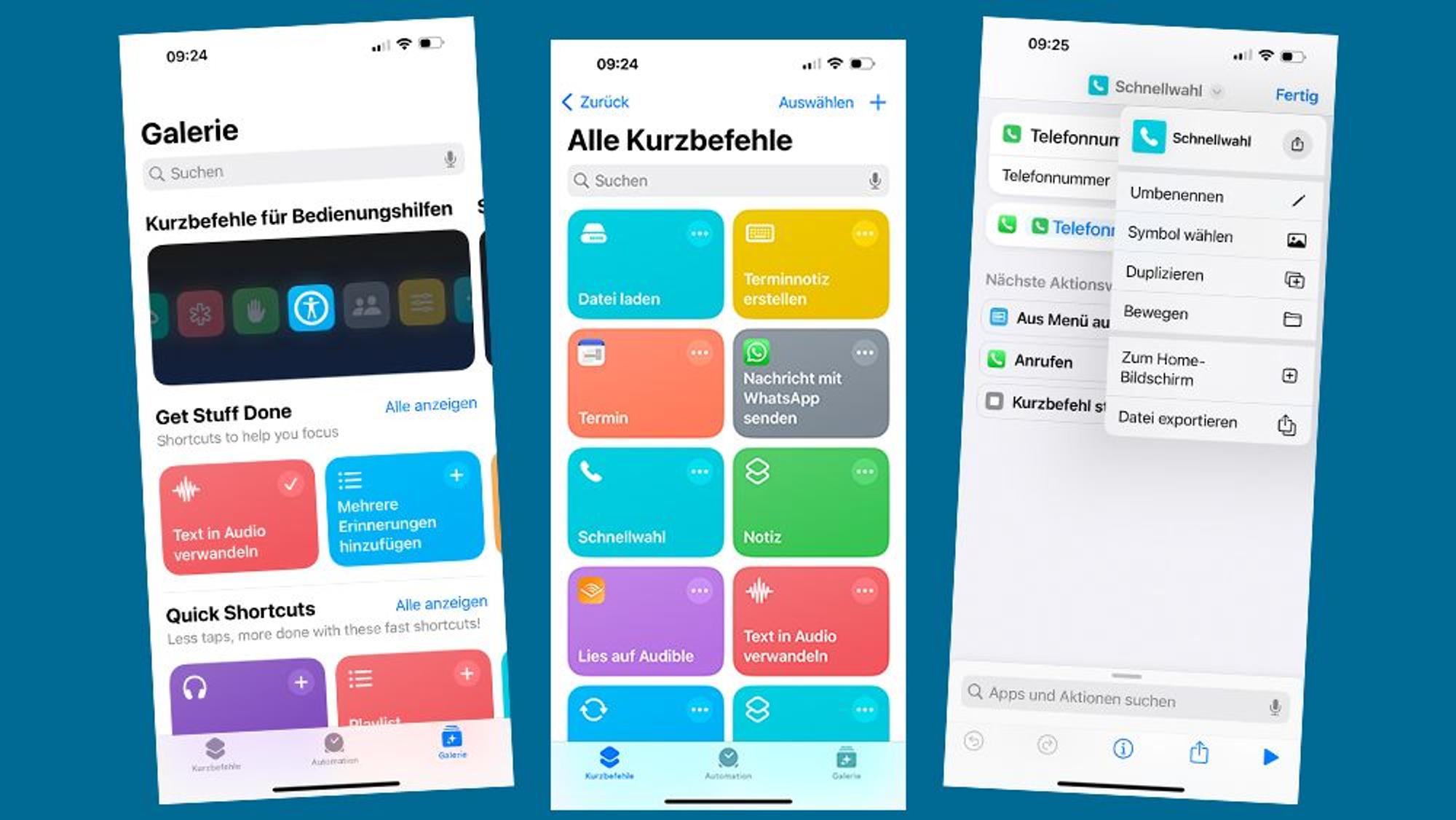 Mehrere Screenshots von einem iPhone-Bildschirm.