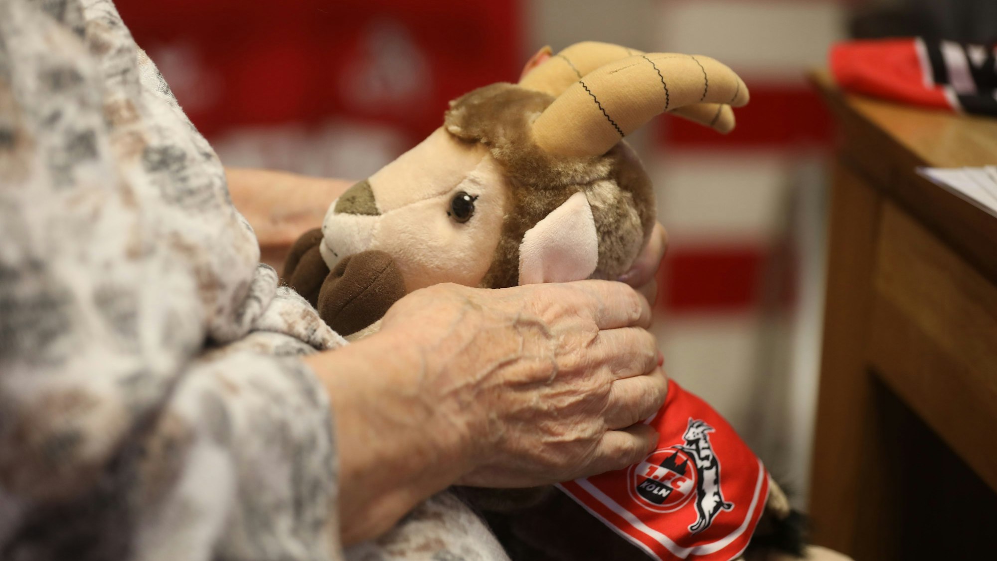 Der Stoff-Hennes ist der Renner bei den Bewohnerinnen und Bewohnern.