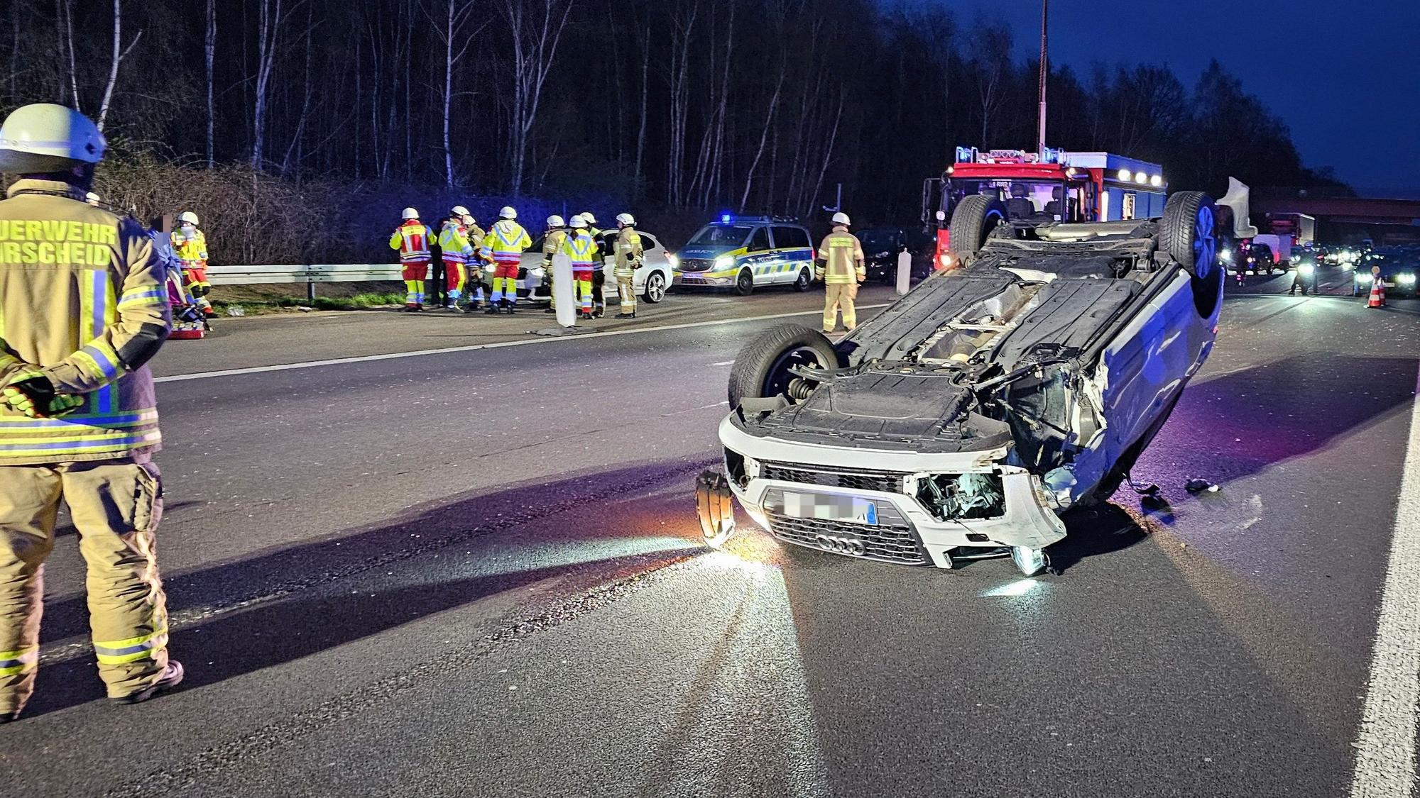 Ein schwerer Unfall auf der A1 bei Burscheid im März 2024.