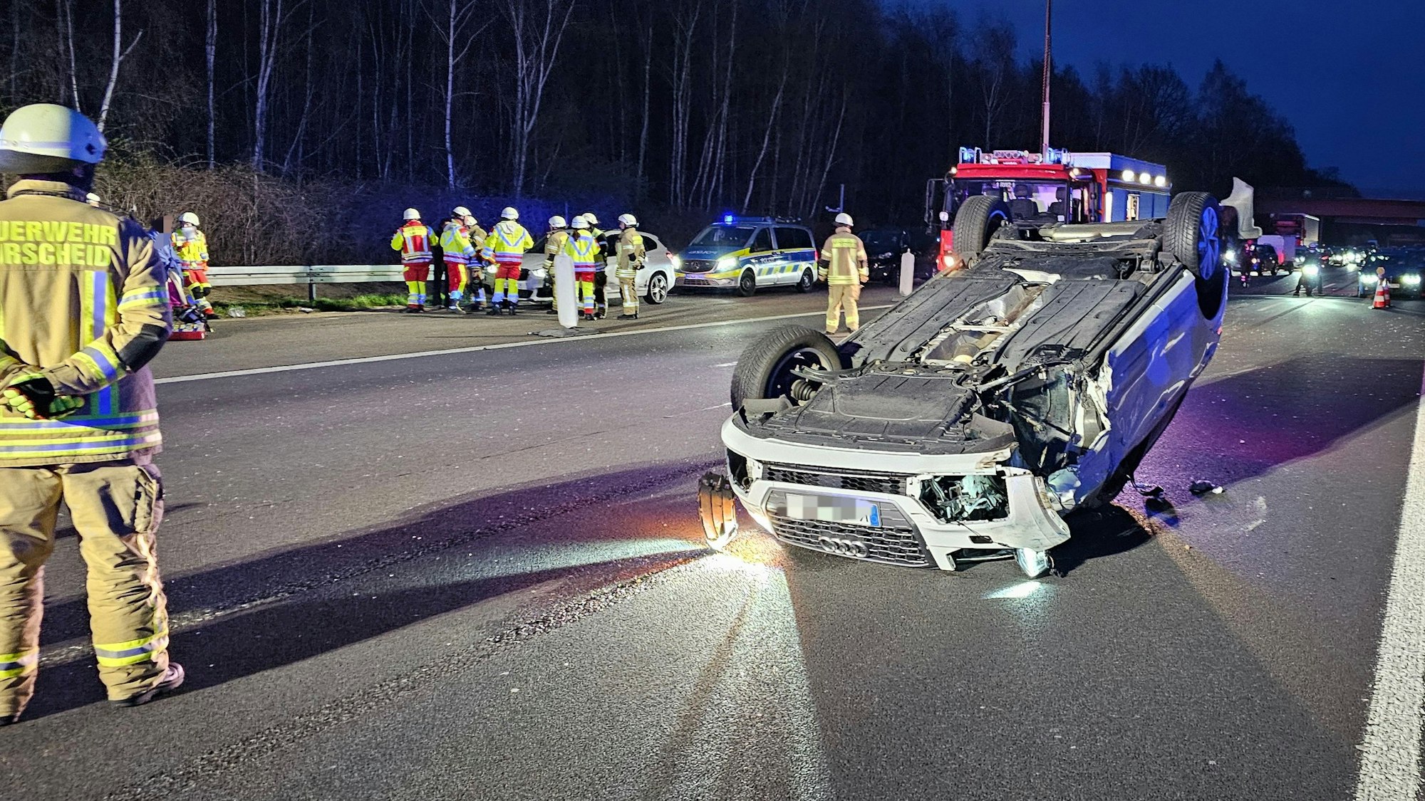 Ein schwerer Unfall auf der A1 bei Burscheid im März 2024.