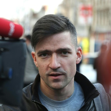 Martin Sellner, Chef der rechten «Identitären Bewegung» aus Österreich, nimmt an einem Pressetermin teil.