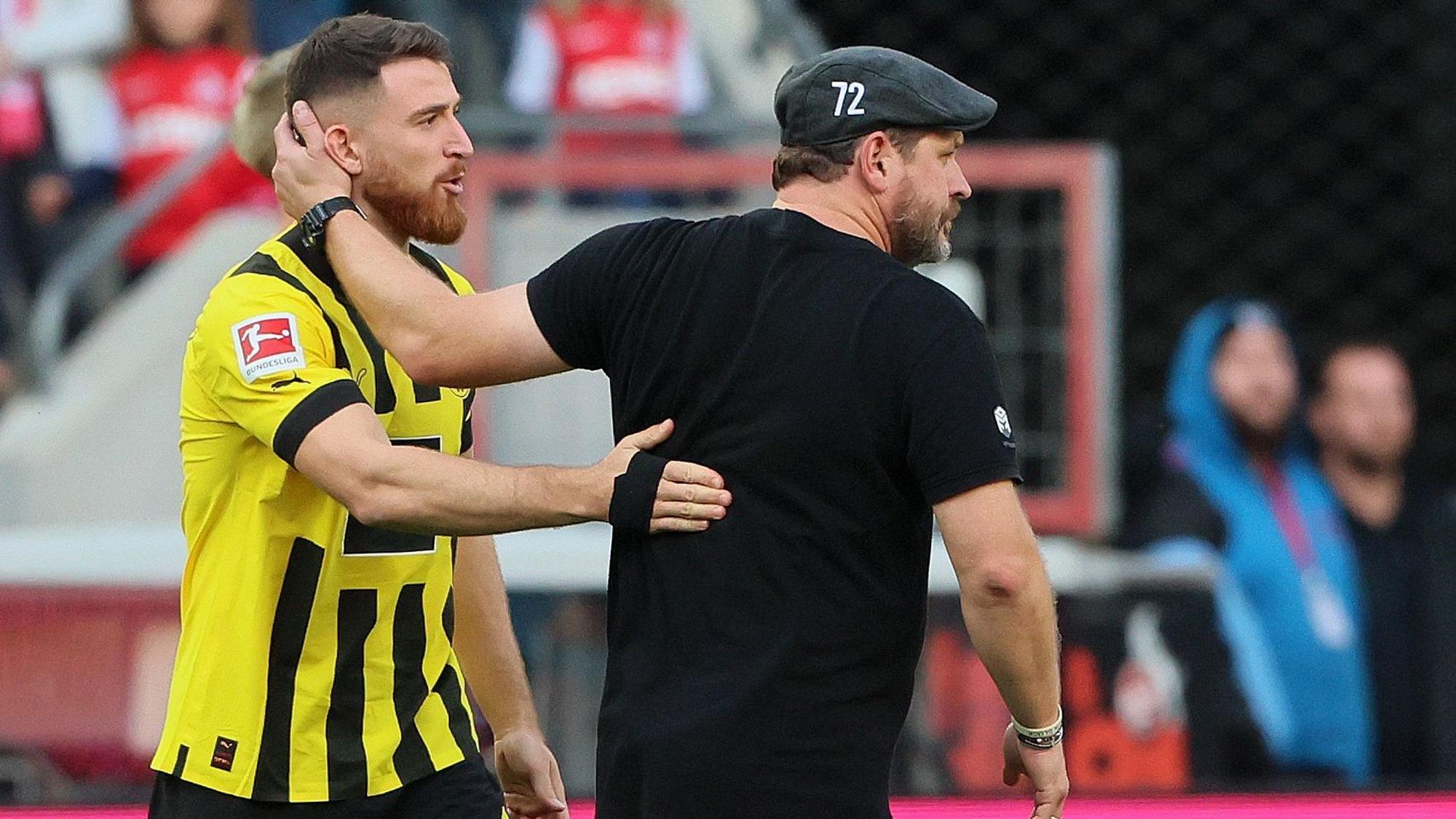 Kennen sich aus gemeinsamen Tagen beim 1. FC Köln: Salih Özcan und Ex-FC-Coach Steffen Baumgart.