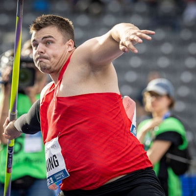 ISTAF Berlin, 03.09.2023 Berlin, Germany - September 3: Max DEHNING GER competing in the javelin throw during the ISTAF at the Olympiastadion in Berlin, Germany on September 3, 2023. *** ISTAF Berlin, 03 09 2023 Berlin, Germany September 3 Max DEHNING GER competing in the javelin throw during the ISTAF at the Olympiastadion in Berlin, Germany on September 3, 2023 Copyright: xBEAUTIFULxSPORTS/AxelxKohringx