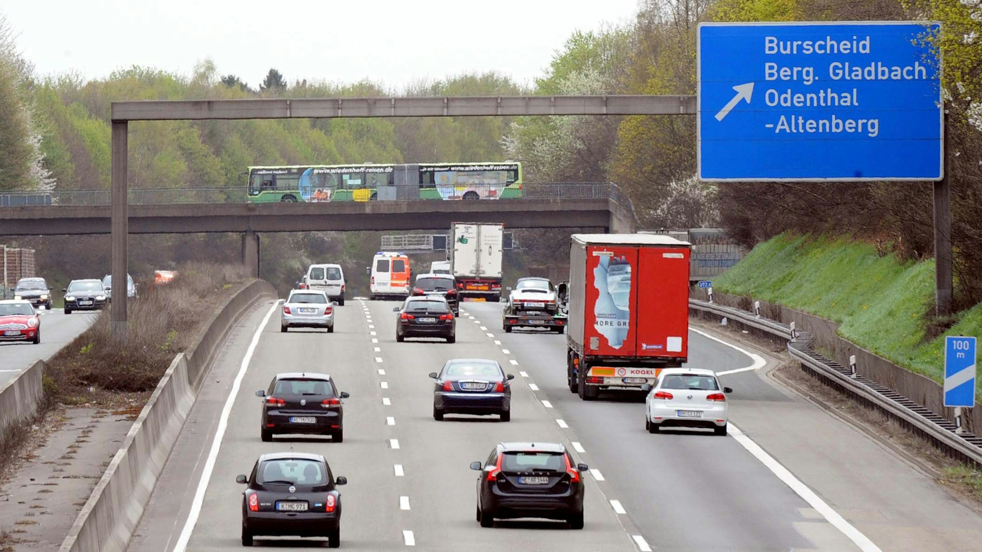 Die Ausfahrt der A 1 in Burscheid