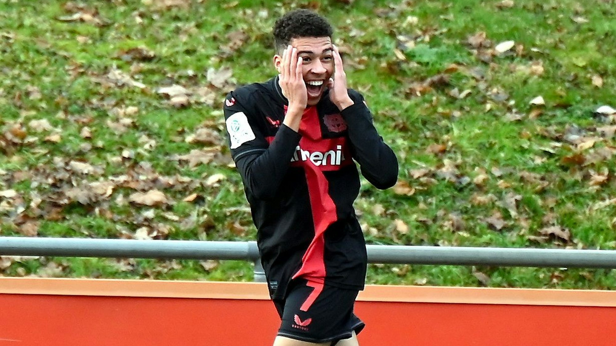 16.12.2023, Fussball-B-Junioren Bundesliga
Bayer 04 Leverkusen-1.FC Köln
Montrell Culbreath: Torschütze zum 1:0 für Bayer
Foto: Uli Herhaus