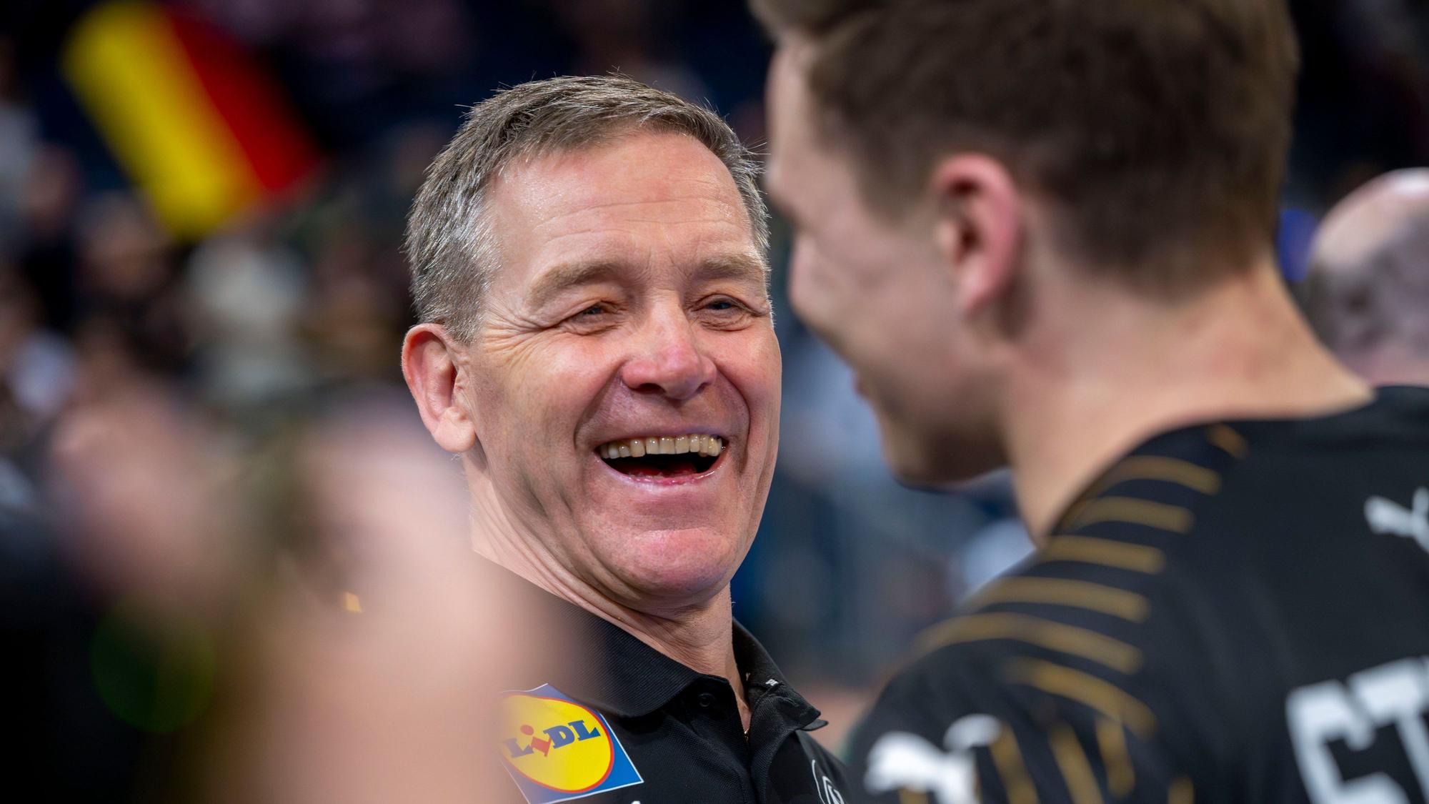 Handball-Bundestrainer Alfred Gislason nach dem Sieg am Sonntag.